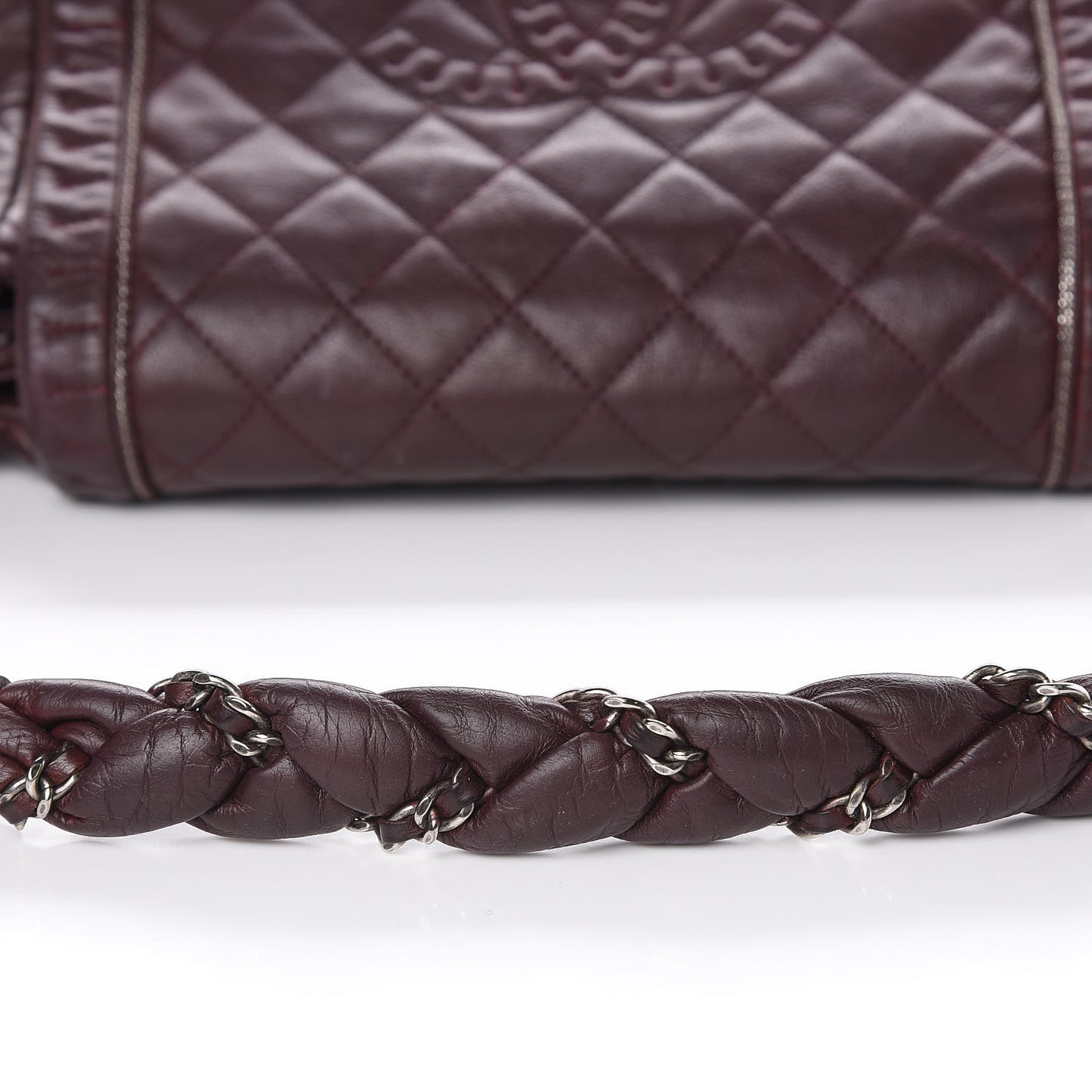 Calfskin Quilted Istanbul Accordion Flap Burgundy