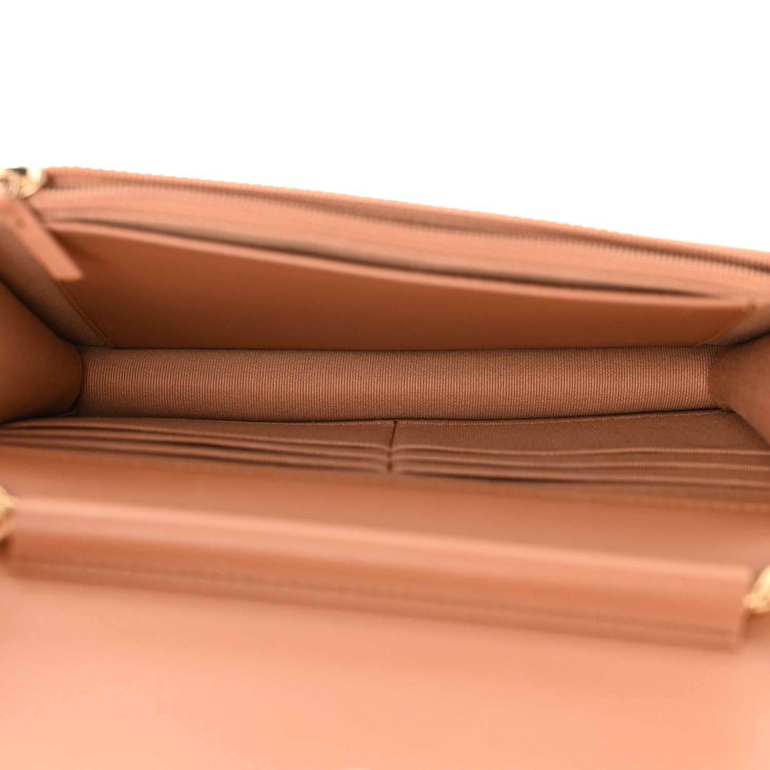 Chanel Caviar Chevron Quilted Boy Wallet On Chain WOC Dark Beige 5 of 12