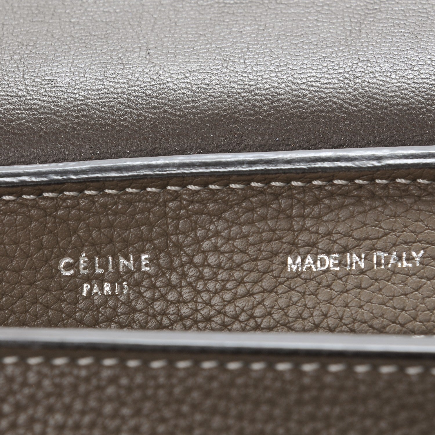 Celine Drummed Calfskin Suede Medium Trapeze Souris 5 of 10