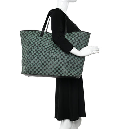 Gucci Metallic Monogram XL Shopper Tote Green 2 of 13