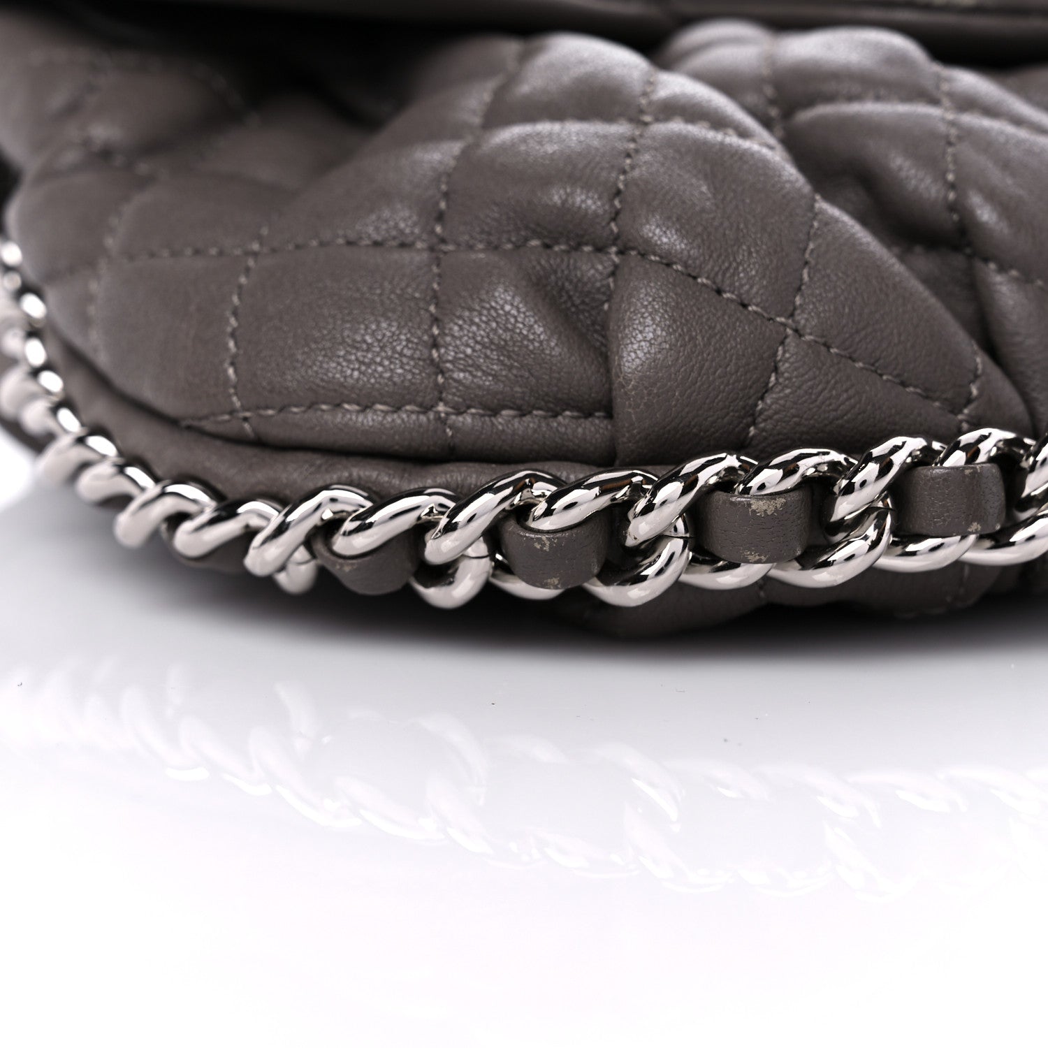 Chanel Washed Lambskin Quilted Mini Chain Around Flap Taupe 8 of 19