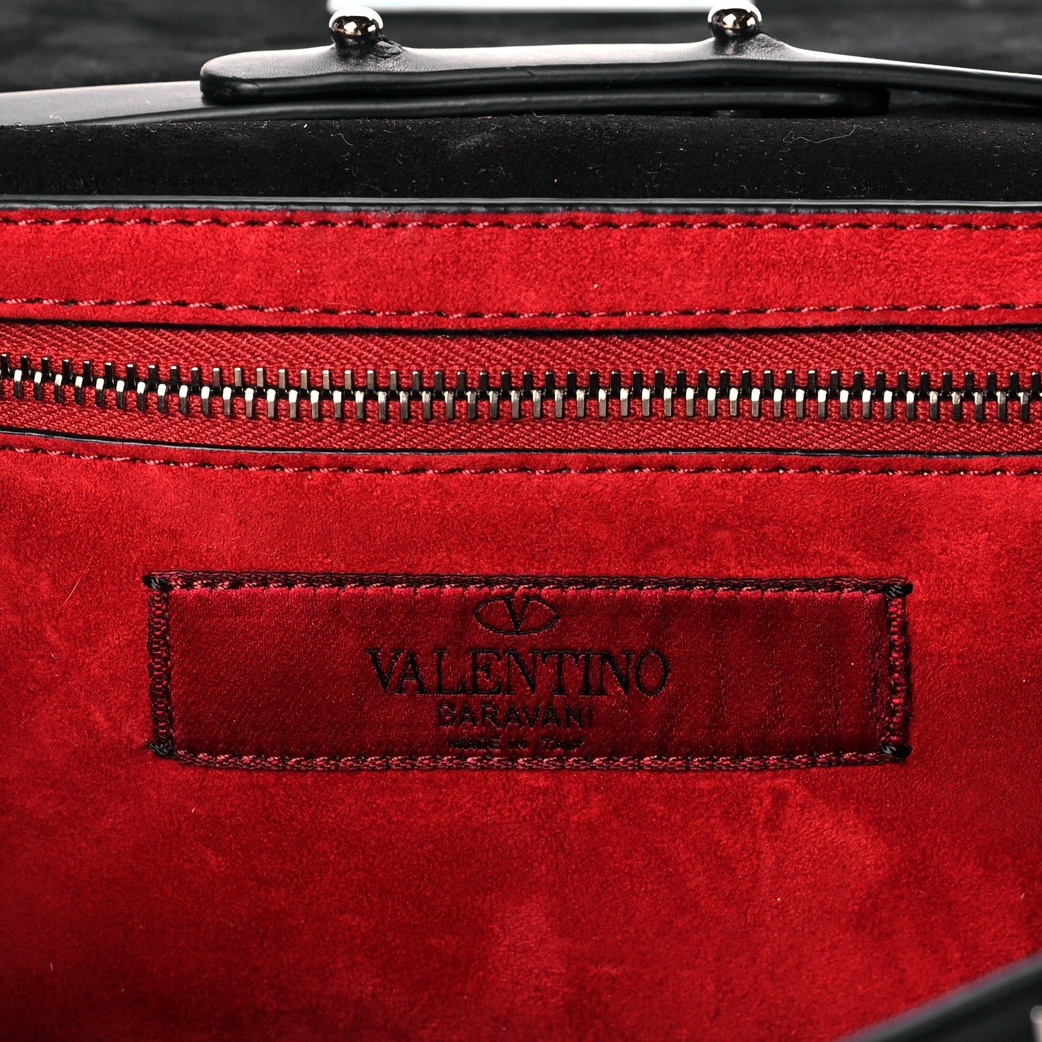 Valentino Garavani Lambskin Rockstud Spike Wallet on Chain Black 6 of 10