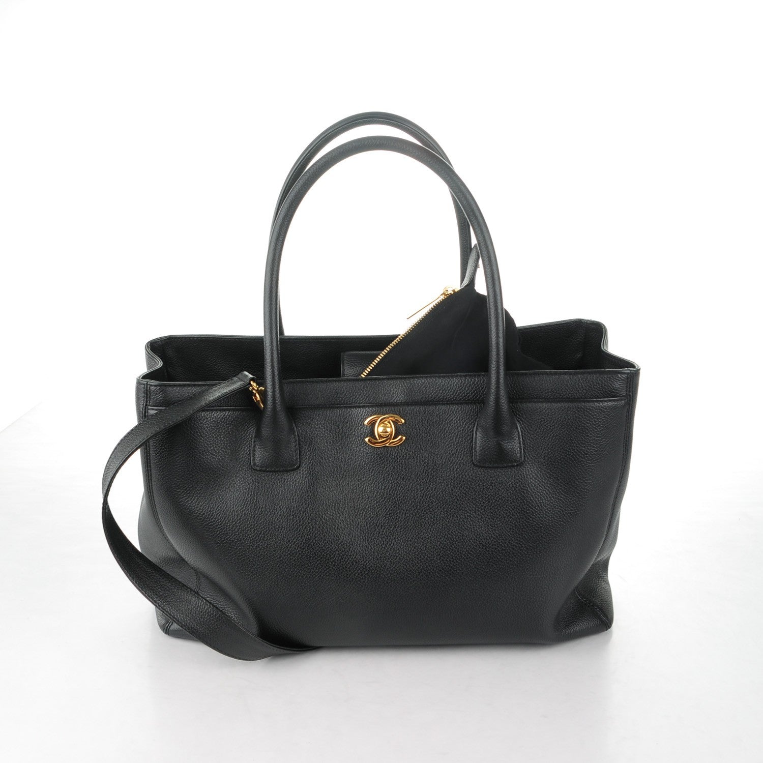 Chanel Calfskin Cerf Executive Shopper Tote Black 6 of 8
