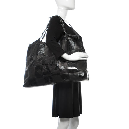 Chanel Patent Patchwork Large Brooklyn Tote Black 2 of 15