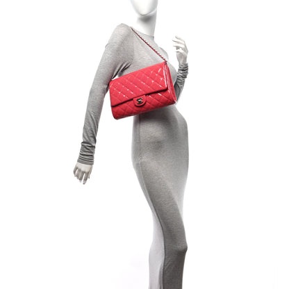 Chanel Patent Quilted Clutch with Chain Flap Fuchsia 2 of 11