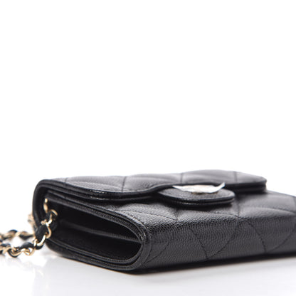 Chanel Caviar Quilted Flap Card Holder On Chain Black 6 of 9