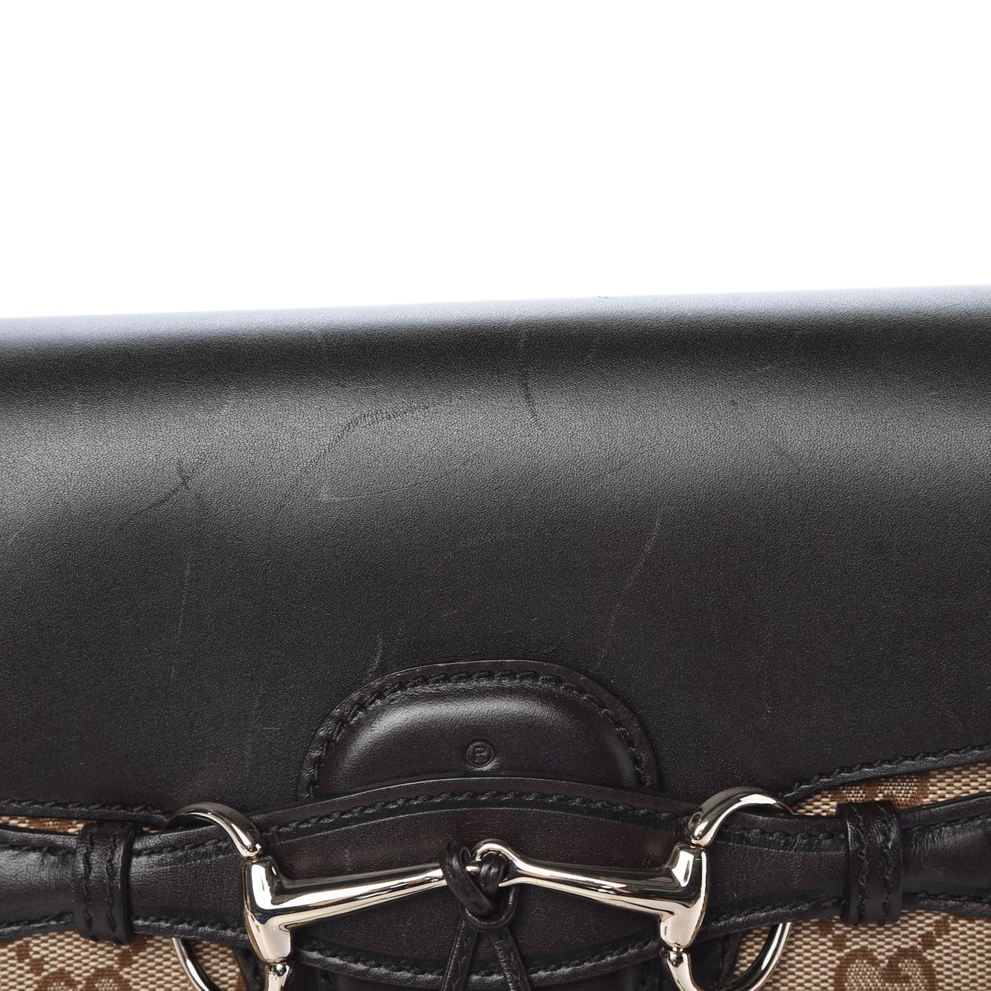 Monogram Margaux Calfskin Large Emily Chain Shoulder Bag Beige Ebony Cocoa