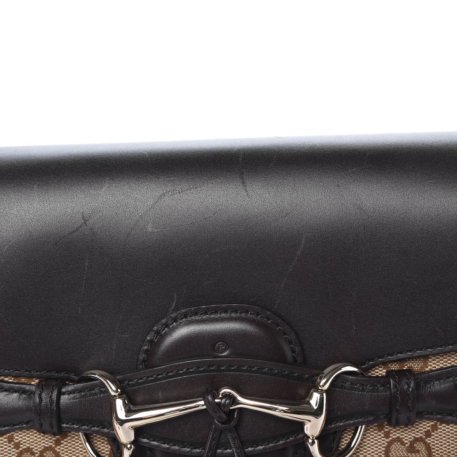 Gucci Monogram Margaux Calfskin Large Emily Chain Shoulder Bag Beige Ebony Cocoa 10 of 14