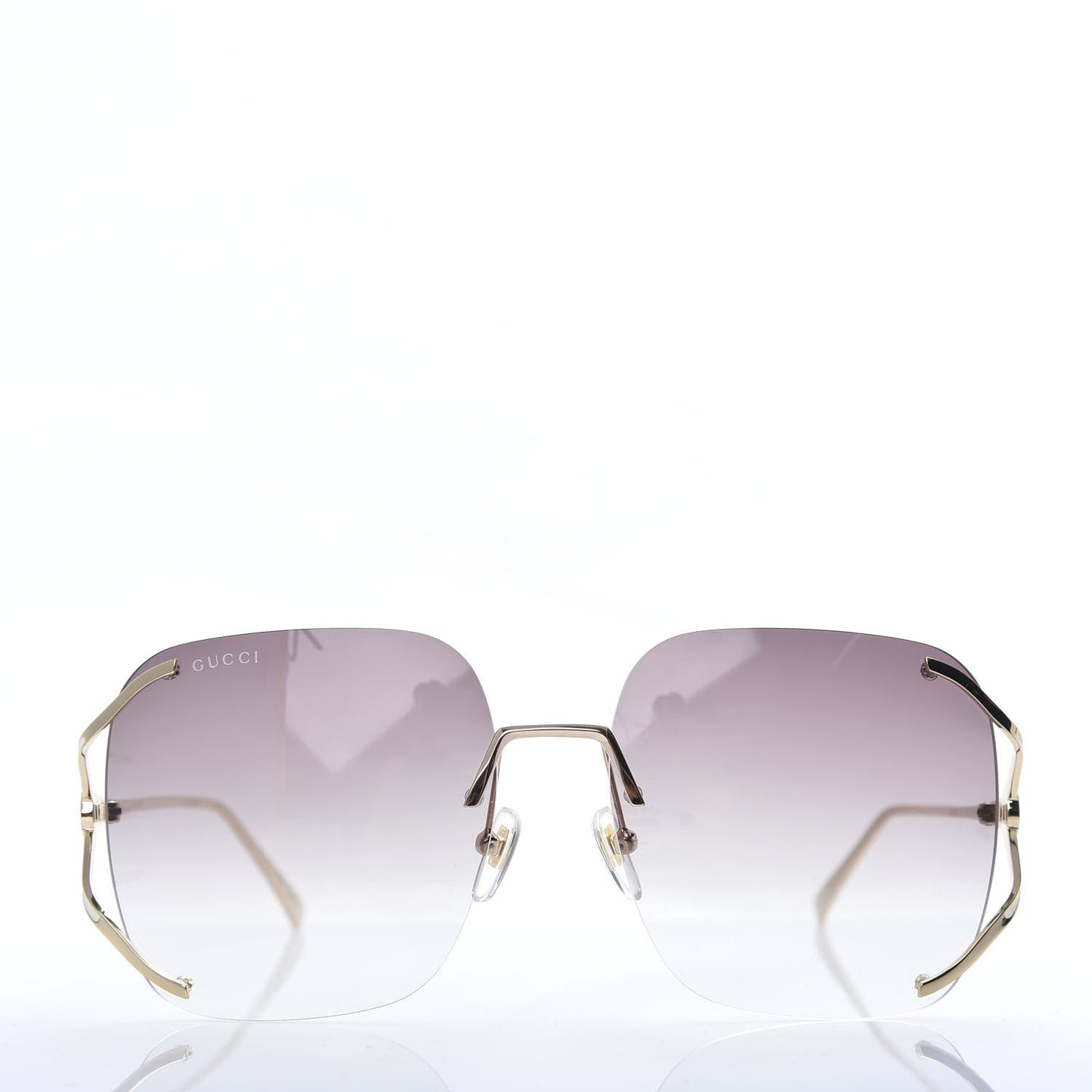 Metal Oversized Sunglasses GG0646S Gold Brown
