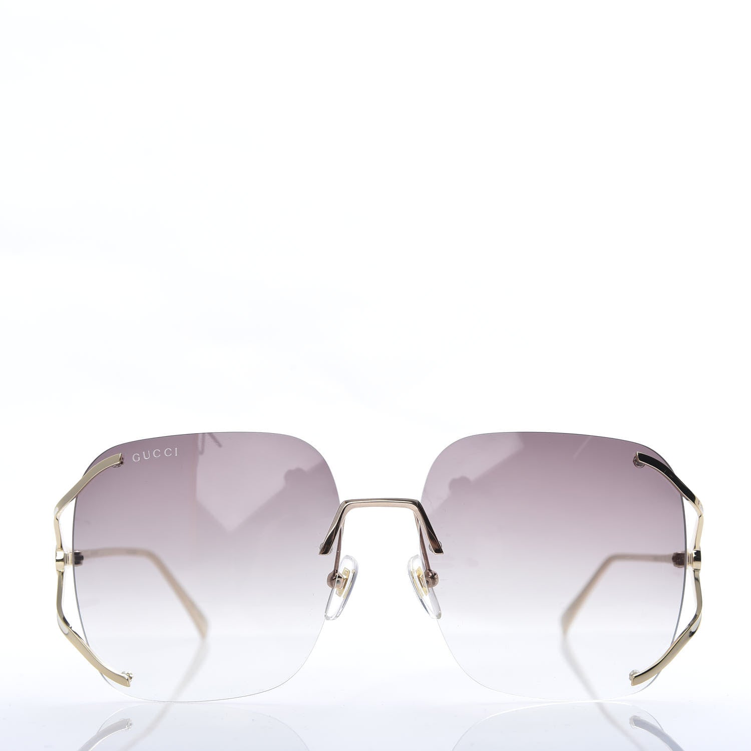 Gucci Metal Oversized Sunglasses GG0646S Gold Brown 2 of 8