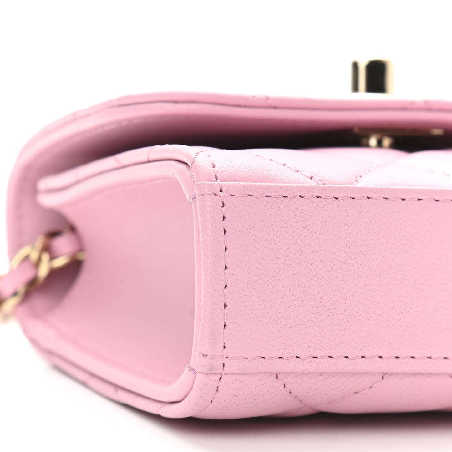 Lambskin Quilted Mini Trendy CC Clutch With Chain Pink