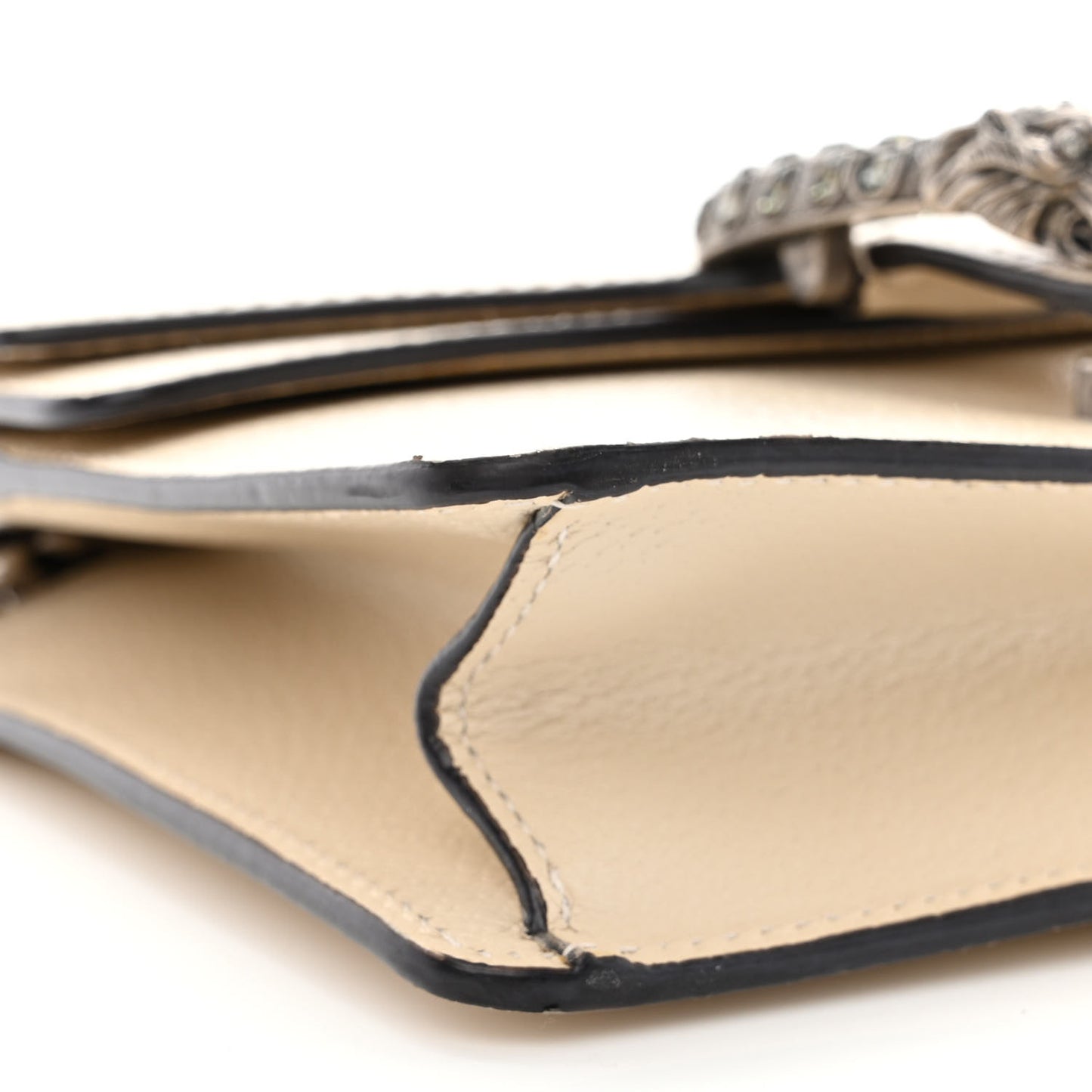 Textured Calfskin Crystal Mini Dionysus Shoulder Bag Mystic White