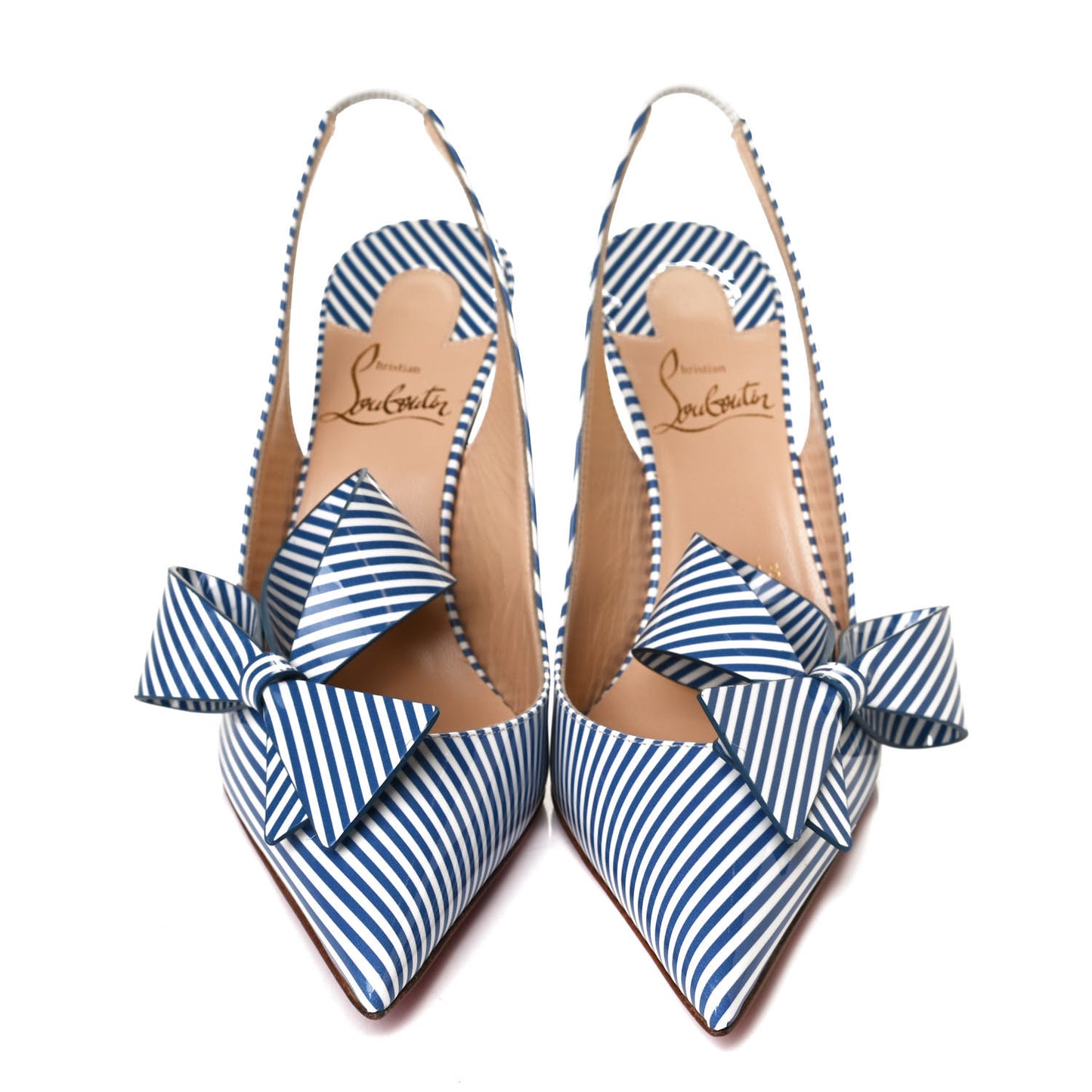 Patent Stripes Clare Nodo 80 Pumps 36 Jeans White