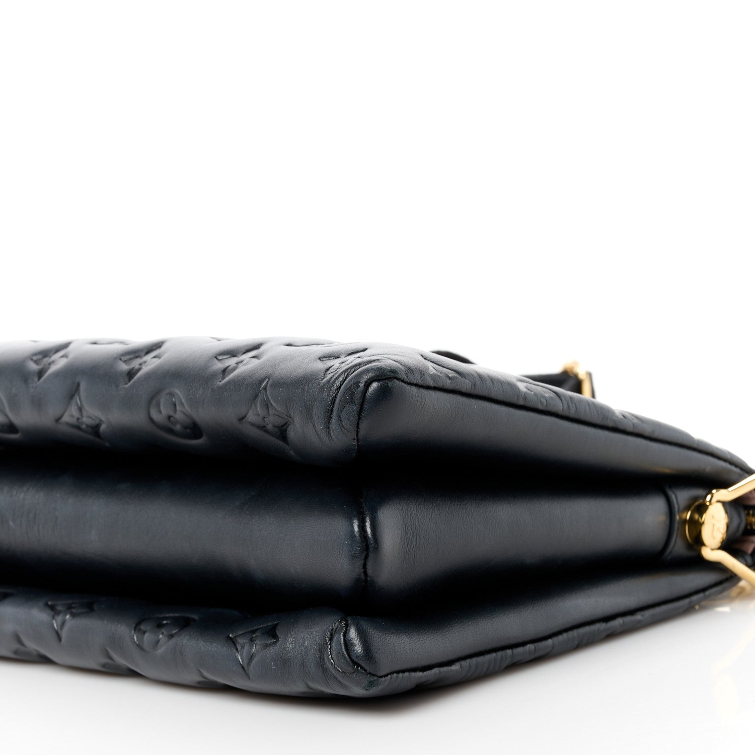 Louis Vuitton LOUIS VUITTON Lambskin Embossed Monogram Coussin PM Black 11 of 12