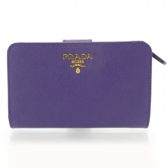 Prada Saffiano Compact Wallet Viola 1 of 7