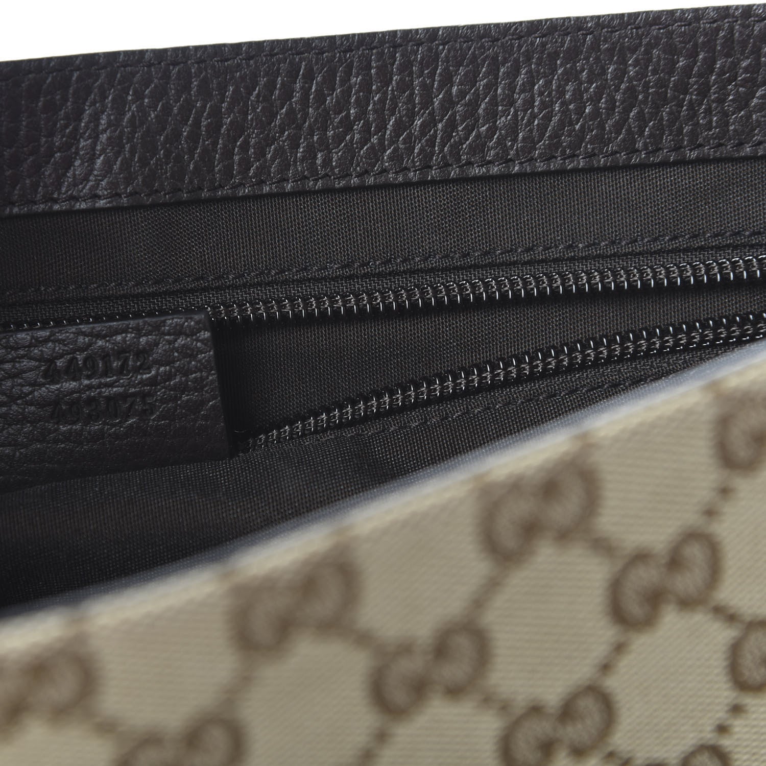 Gucci Monogram Flap Messenger Bag Beige Dark Brown 9 of 10