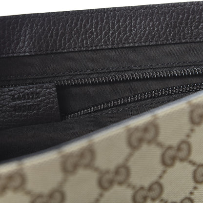 Gucci Monogram Flap Messenger Bag Beige Dark Brown 9 of 10