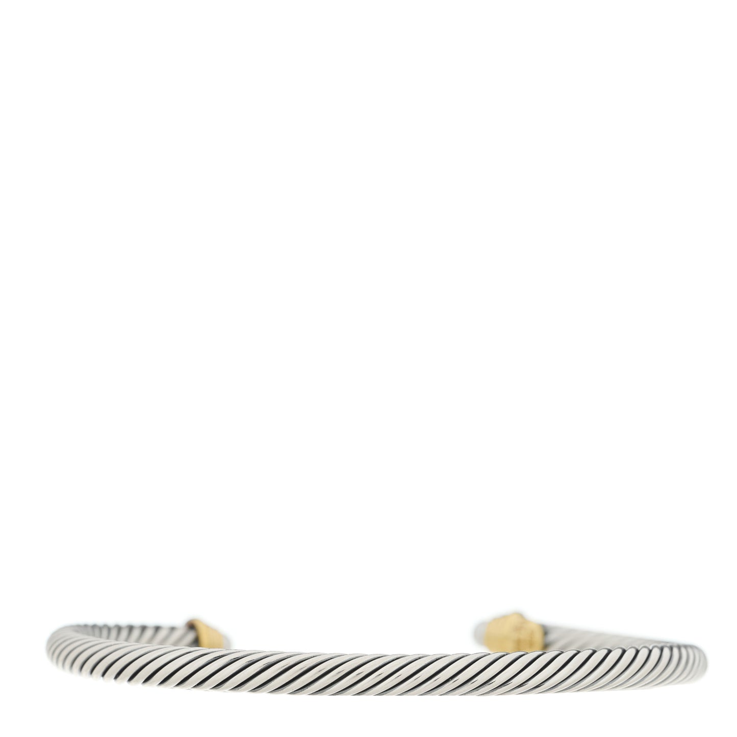 Sterling Silver 18K Yellow Gold Cultured Pearl 4mm Cable Classics Bracelet
