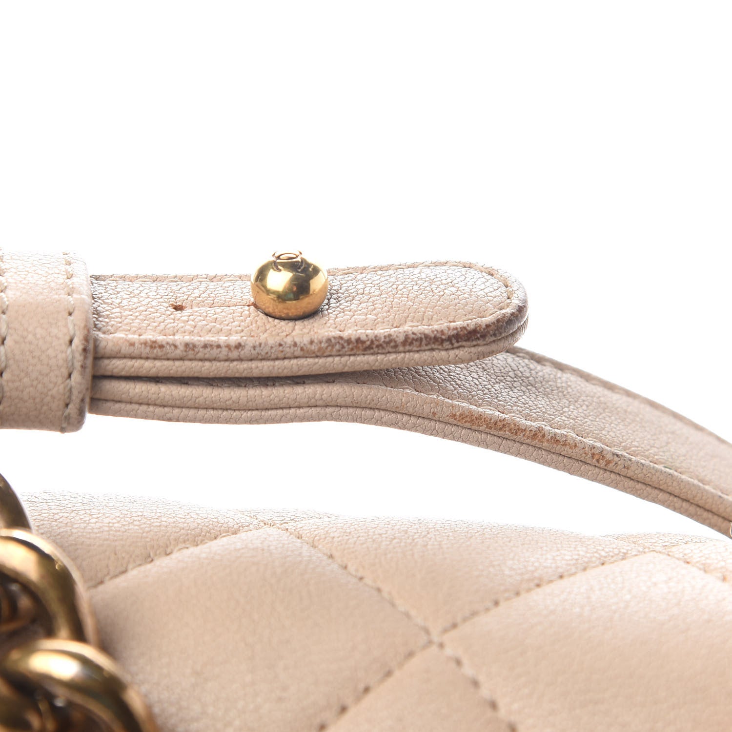 Chanel Shiny Sheepskin Quilted Small Trapezio Flap Beige 9 of 12