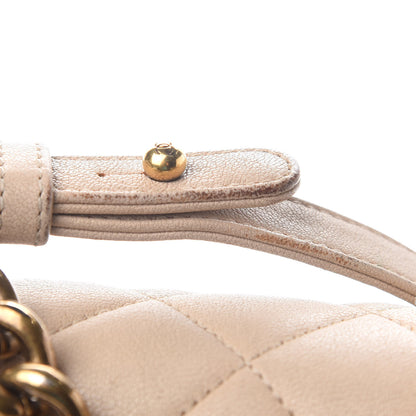 Chanel Shiny Sheepskin Quilted Small Trapezio Flap Beige 9 of 12
