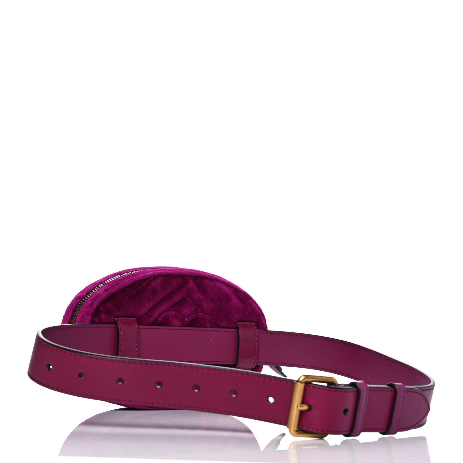 Gucci Velvet Matelasse GG Marmont Belt Bag 75 30 Fuchsia Violet Cyclamen 2 of 9