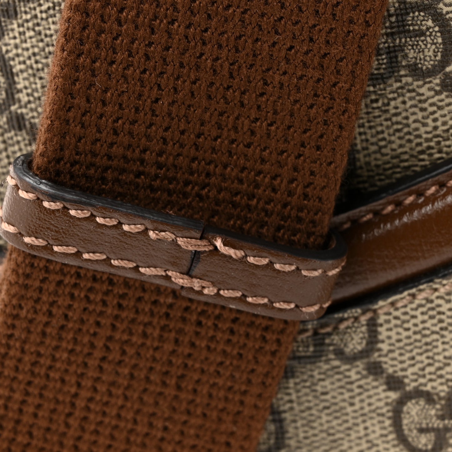GG Supreme Monogram Azalea Calfskin Retro Interlocking G Messenger Shoulder Bag Beige Ebony Brown Sugar
