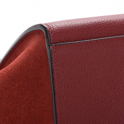 Celine Drummed Calfskin Suede Small Trapeze Merlot 9 of 10