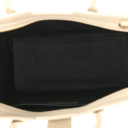 Saint Laurent Calfskin Baby Monogram Downtown Cabas White 5 of 11