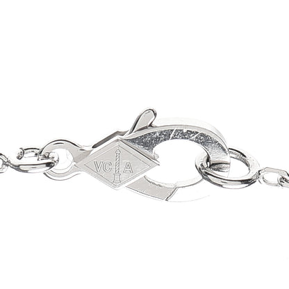 Van Cleef & Arpels 18K White Gold Diamond Vintage Alhambra Pendant Necklace 4 of 8