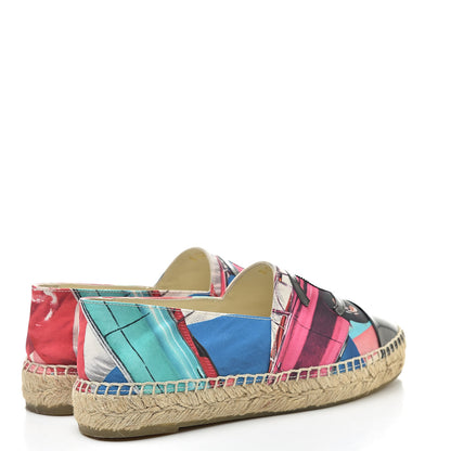 Chanel Fabric Patent CC Espadrilles 37 Multicolor Black 4 of 9