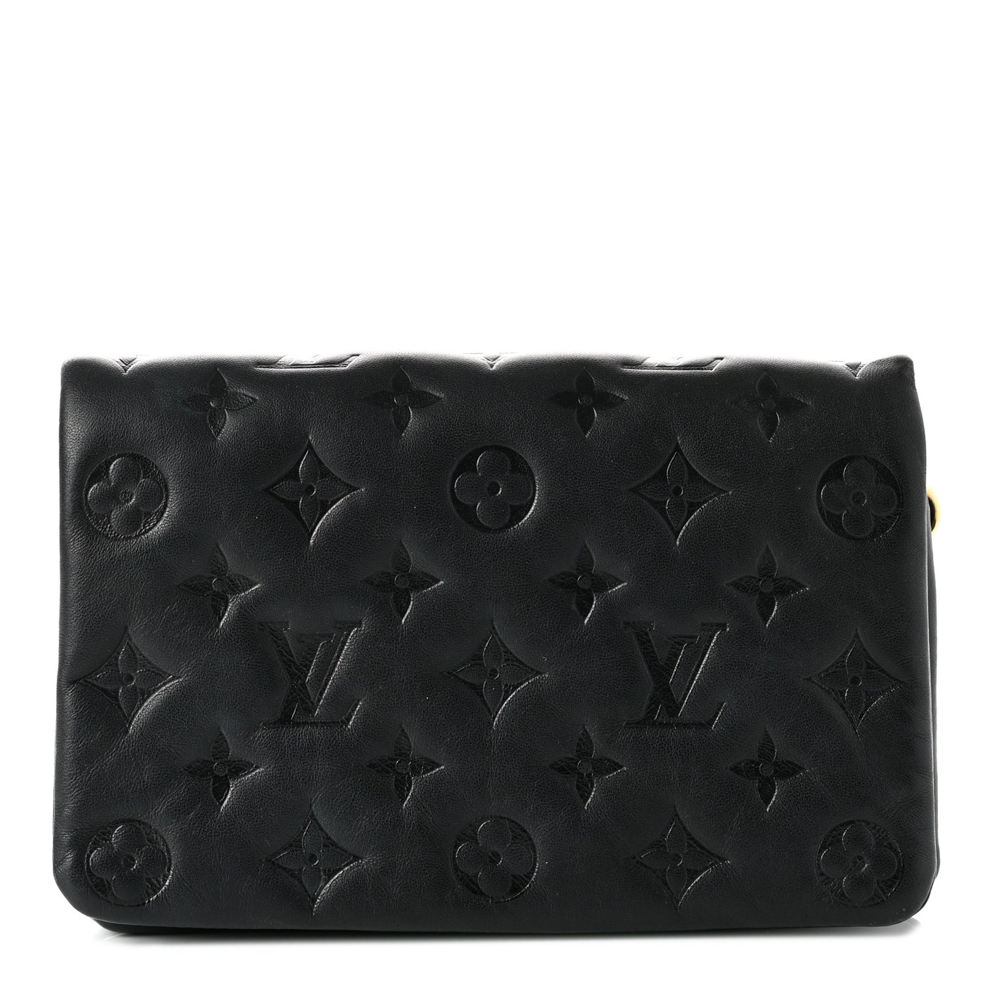 Lambskin Embossed Monogram Pochette Coussin Black