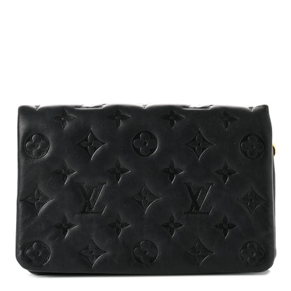 Louis Vuitton Lambskin Embossed Monogram Pochette Coussin Black 1 of 8