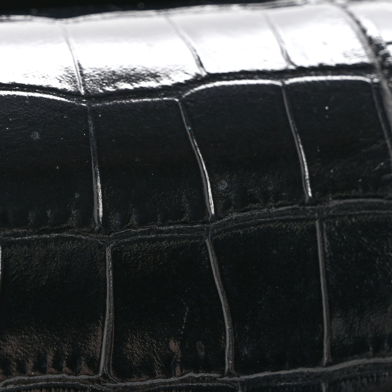 Balenciaga Shiny Calfskin Crocodile Embossed Hourglass Chain Bag Black 12 of 13