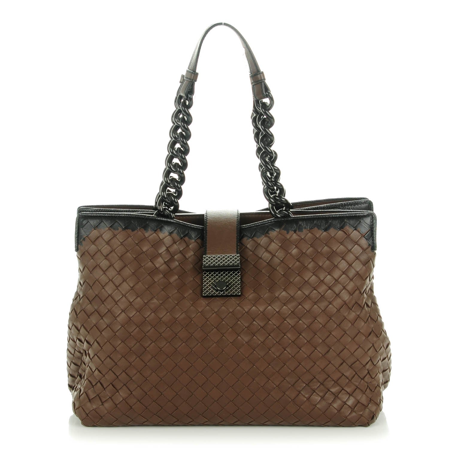 Bottega Veneta Nappa Intrecciato Karung Glass Tote Brown 1 of 8