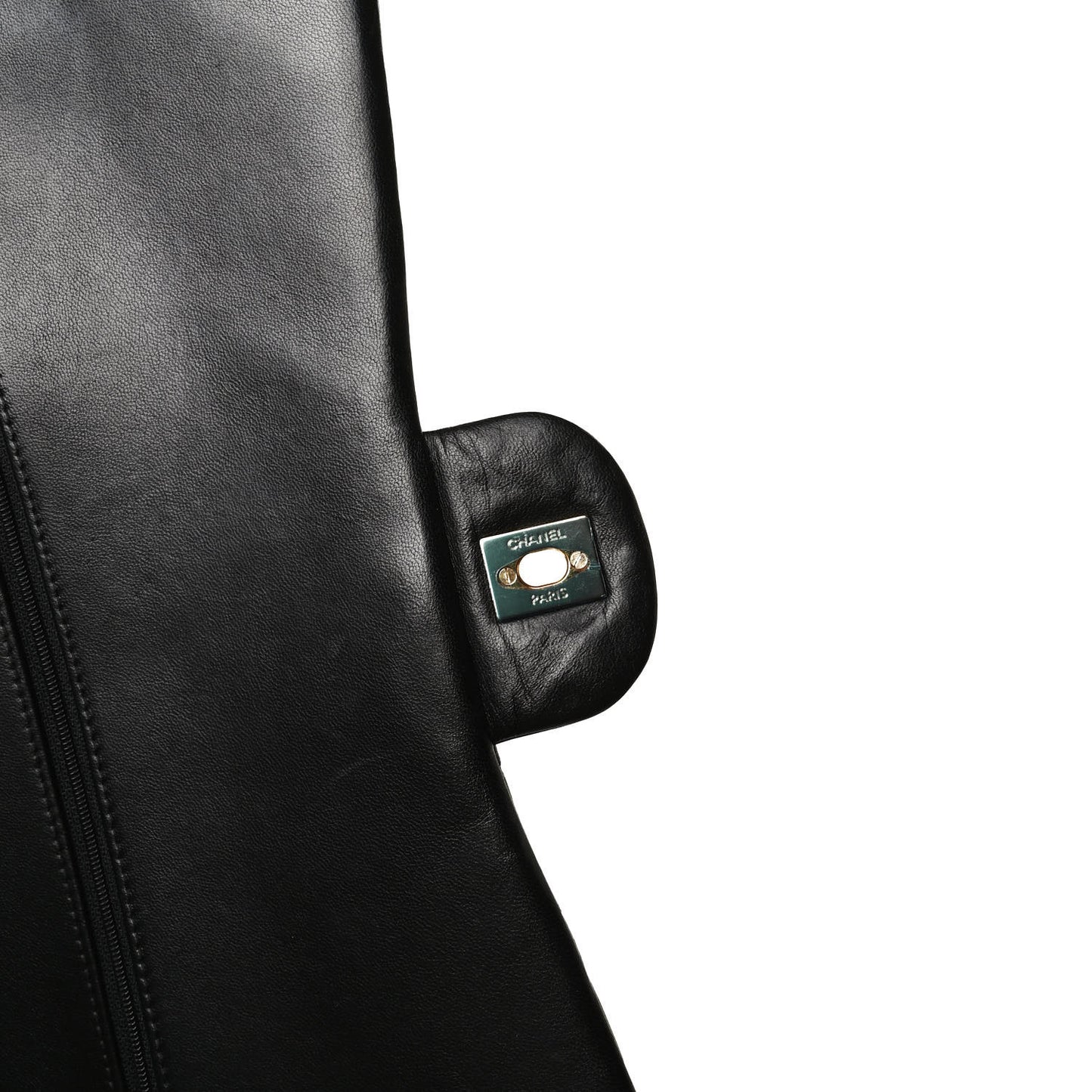 Lambskin Quilted Maxi Double Flap Black