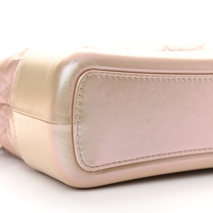 Chanel Iridescent Aged Calfskin Quilted Medium Gabrielle Hobo Light Pink 9 of 11