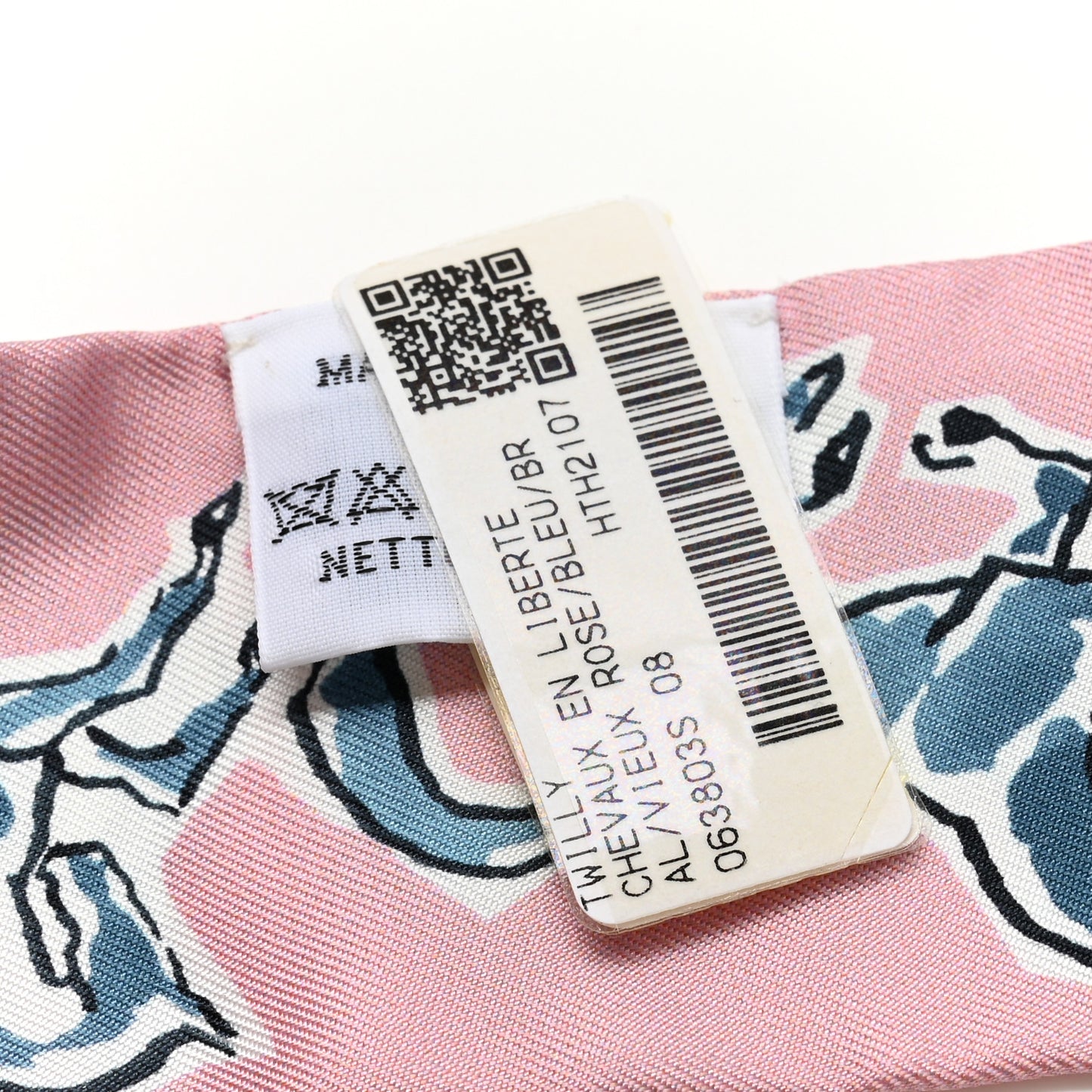 Silk Chevaux en Liberte Twilly Vieux Rose Bleu