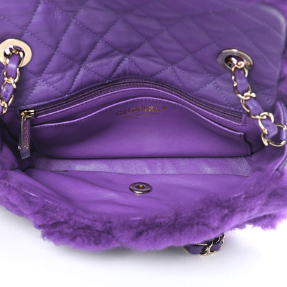 Chanel Shearling Lambskin Quilted Flap Purple 5 of 10