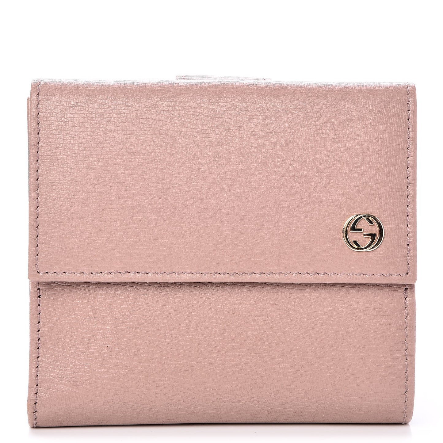 Calfskin Interlocking G French Flap Wallet Antique Rose