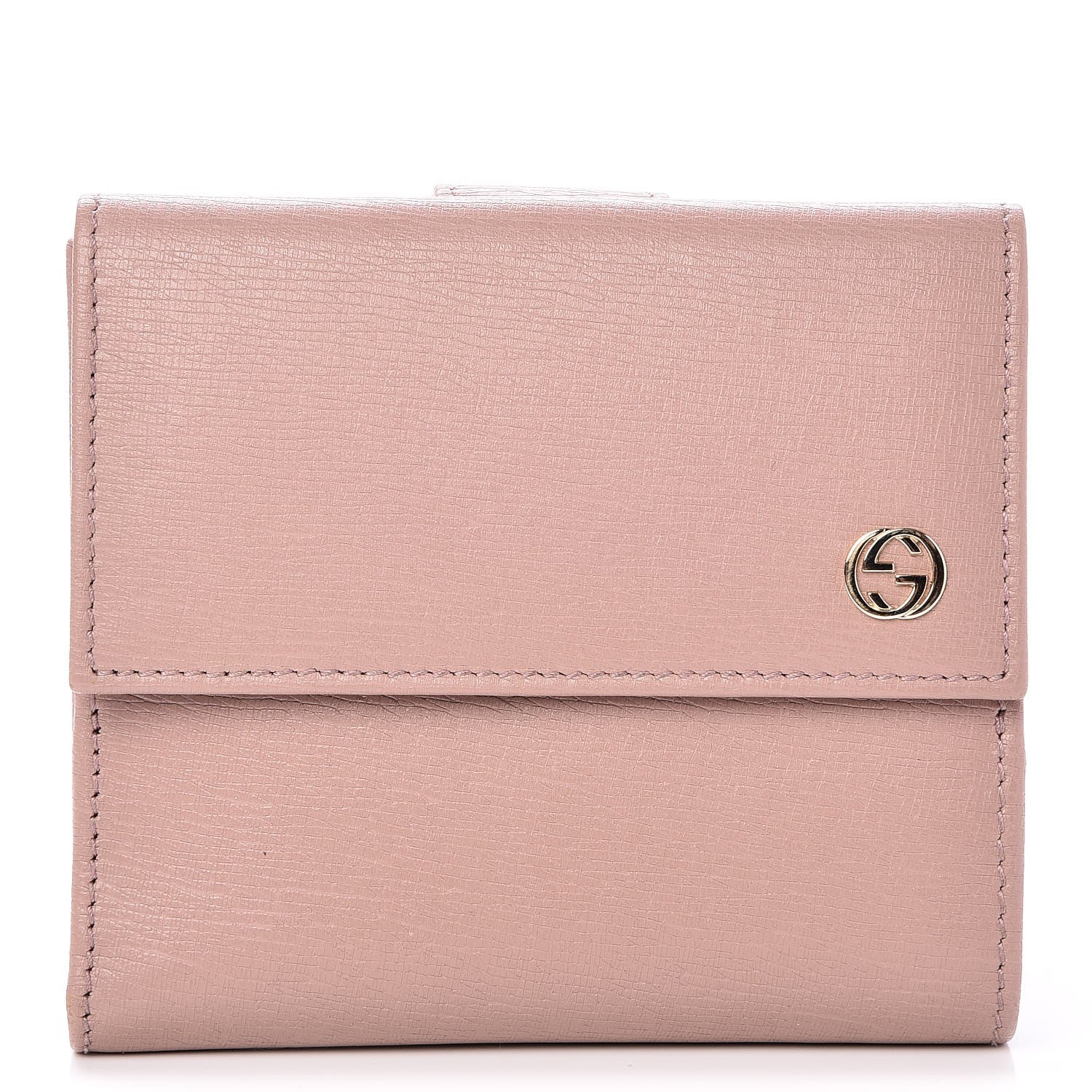 Gucci Calfskin Interlocking G French Flap Wallet Antique Rose 1 of 8