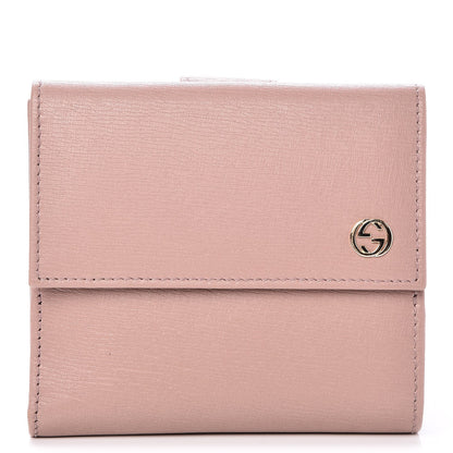 Gucci Calfskin Interlocking G French Flap Wallet Antique Rose 1 of 8