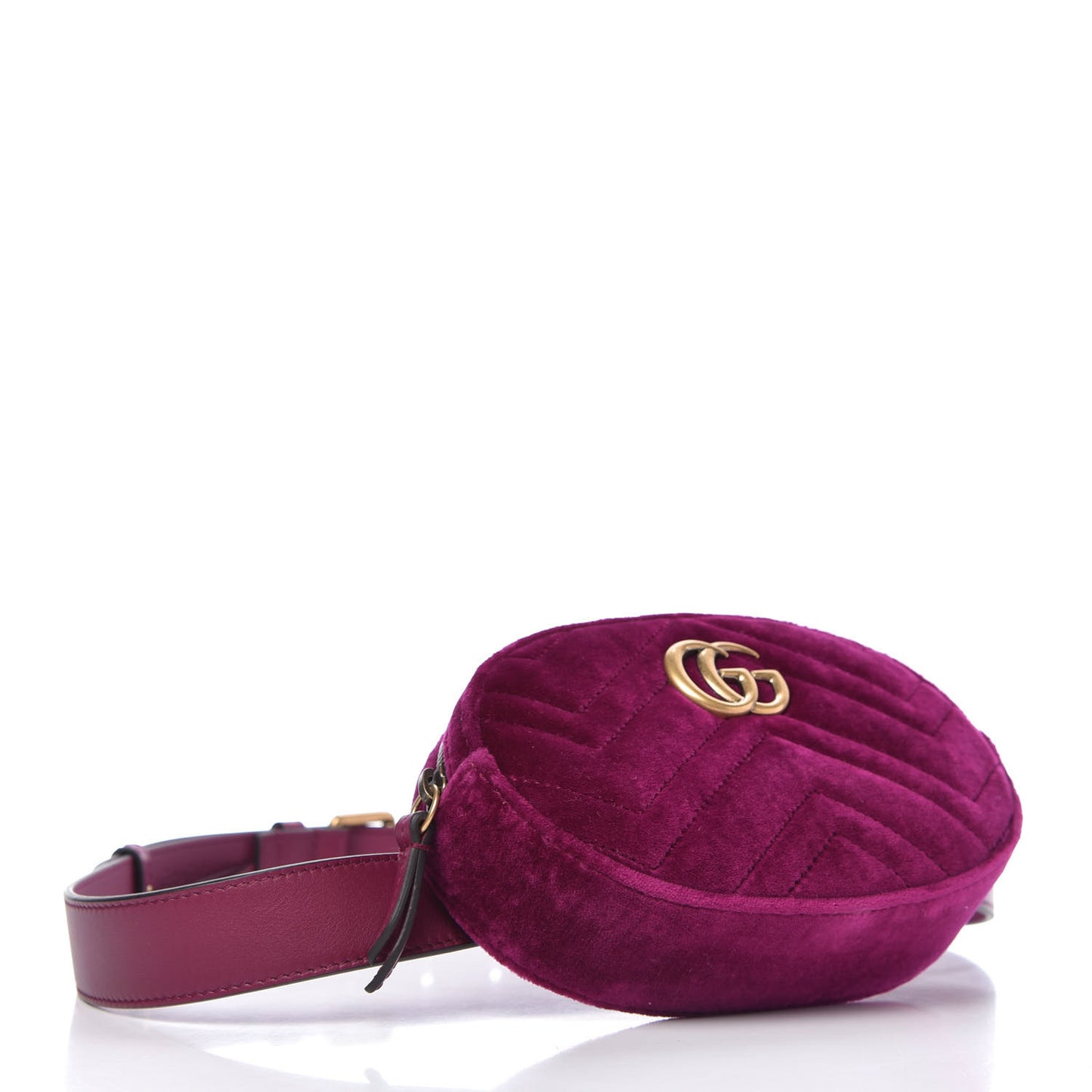 Velvet Matelasse GG Marmont Belt Bag 85 34 Fuchsia Violet Cyclamen