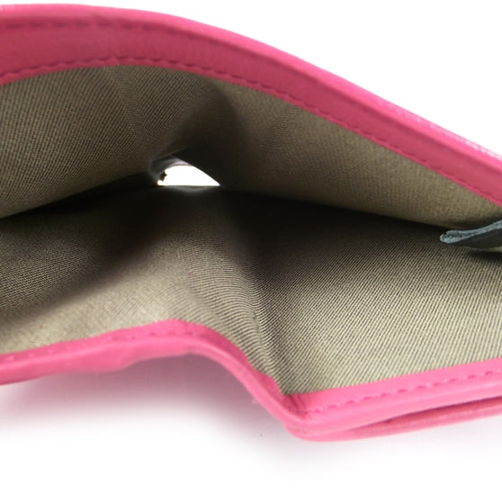 Textured Calfskin French Wallet Pink