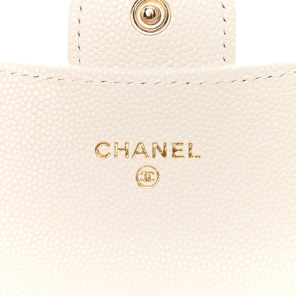 Chanel Caviar Quilted Flap Card Holder Wallet White 6 of 10