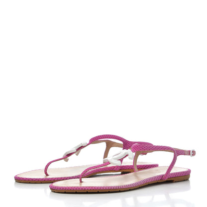Chanel Mesh CC Thong Sandals 41 Fuchsia 3 of 13