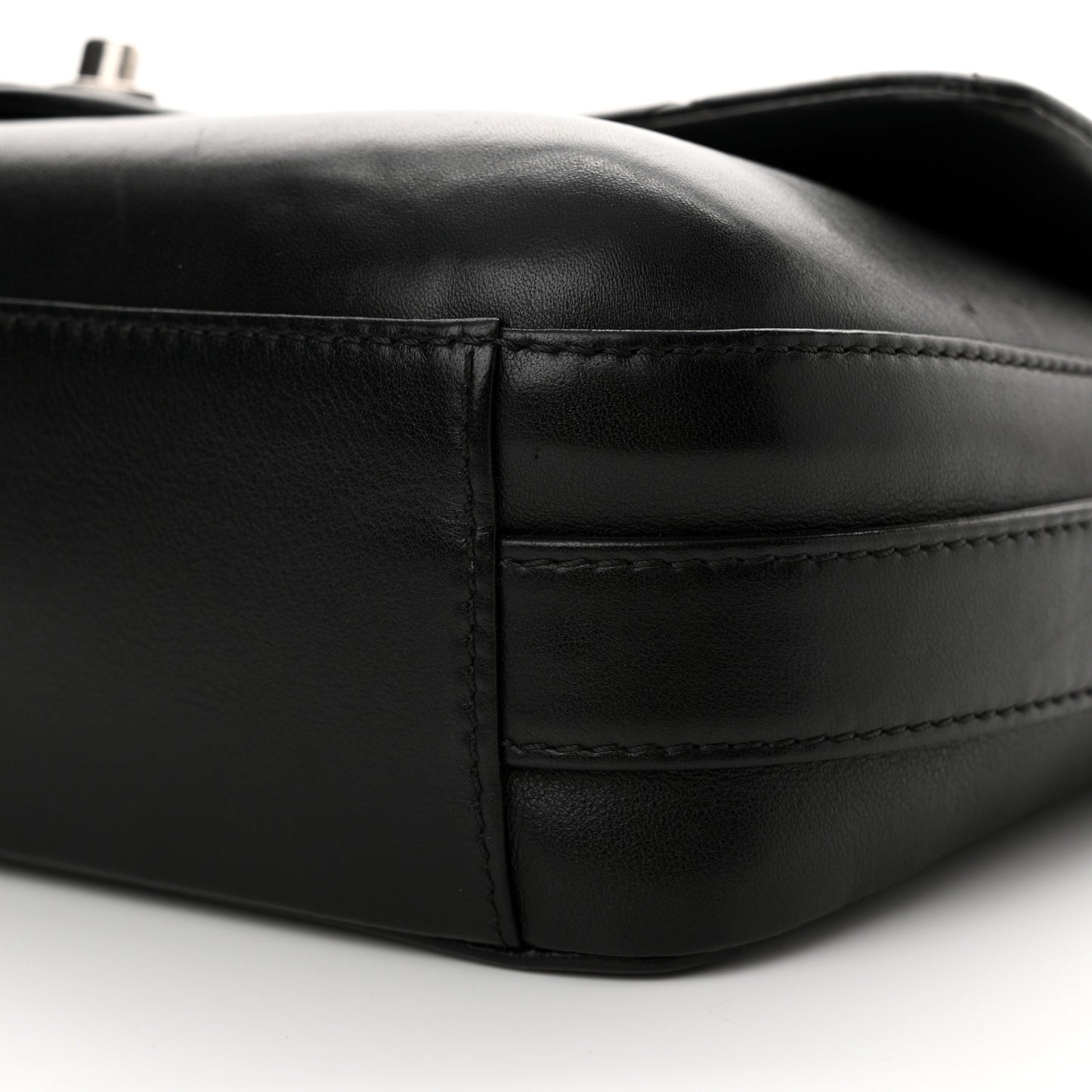 Calfskin Quilted Large Rock My Shoulder Flap Black