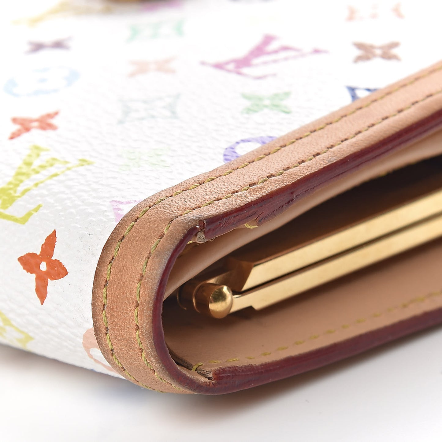 Monogram Multicolor French Purse Wallet White
