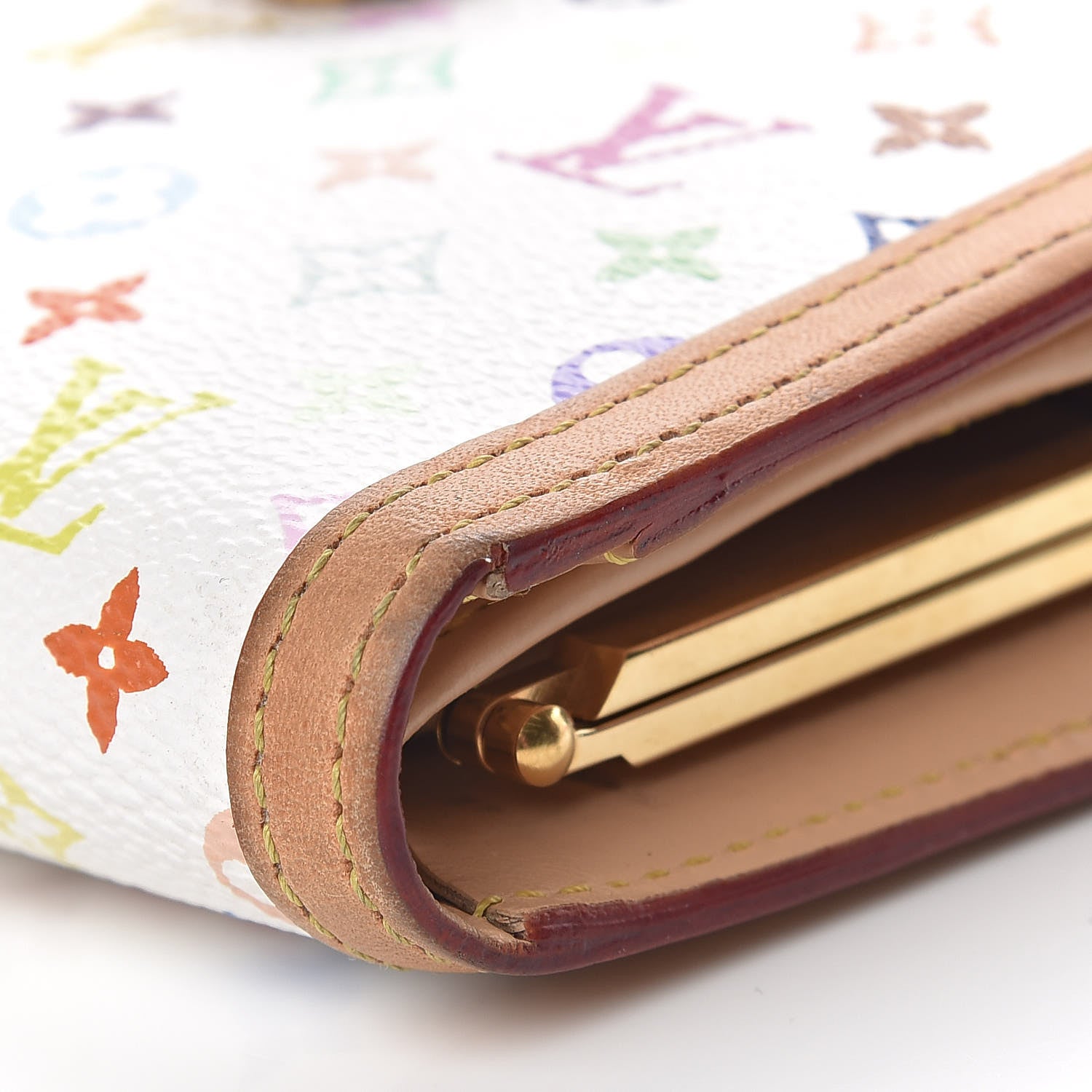 Louis Vuitton Monogram Multicolor French Purse Wallet White 8 of 11