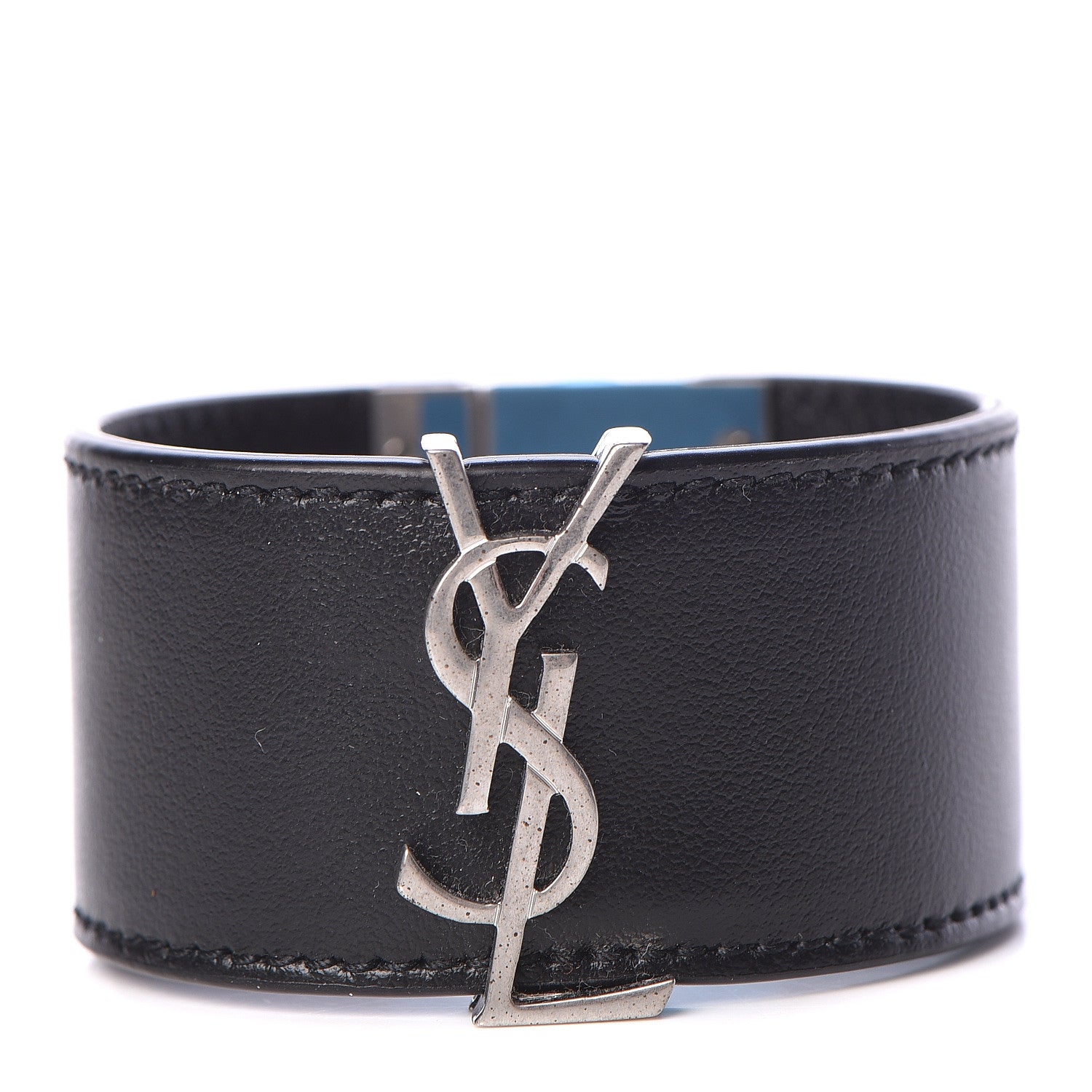 Saint Laurent Calfskin Monogram Bracelet Black 1 of 7