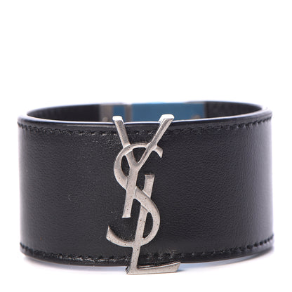Saint Laurent Calfskin Monogram Bracelet Black 1 of 7